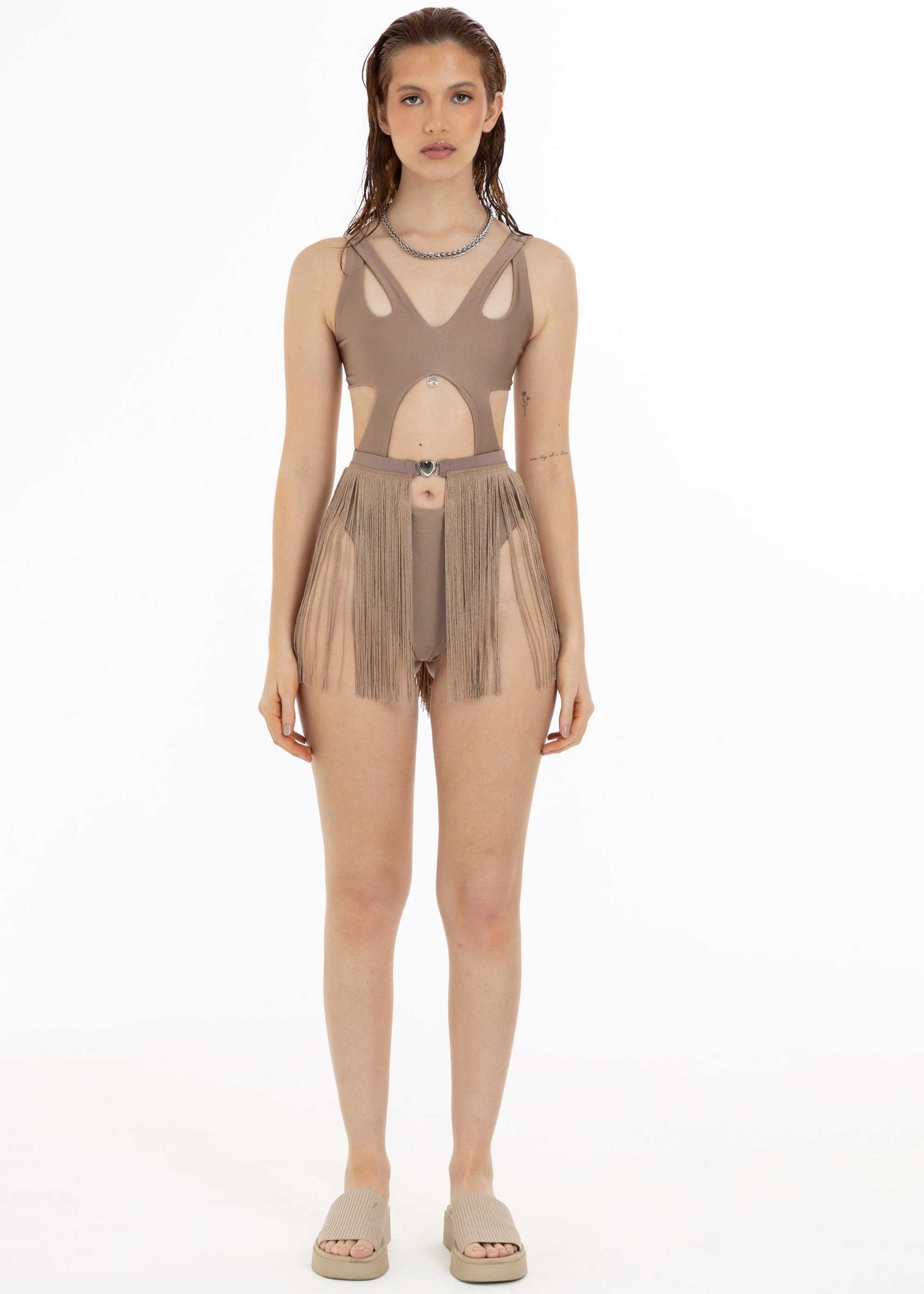 COCOA FRINGE SKIRT