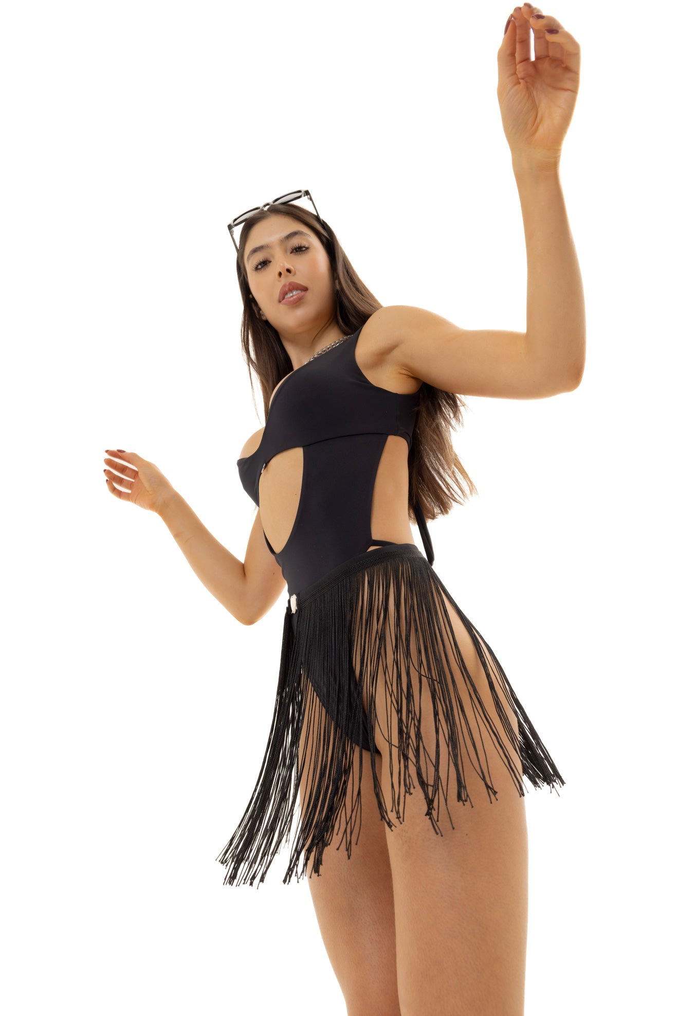 BLACK FLECOS SKIRT
