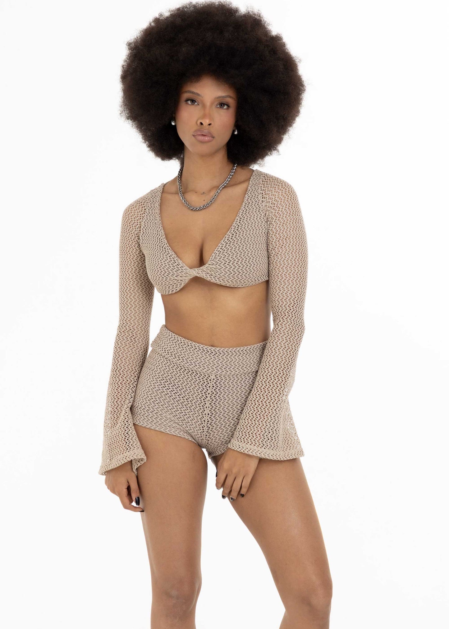 BIKINI SHEER COCOA LONG SLEEVE