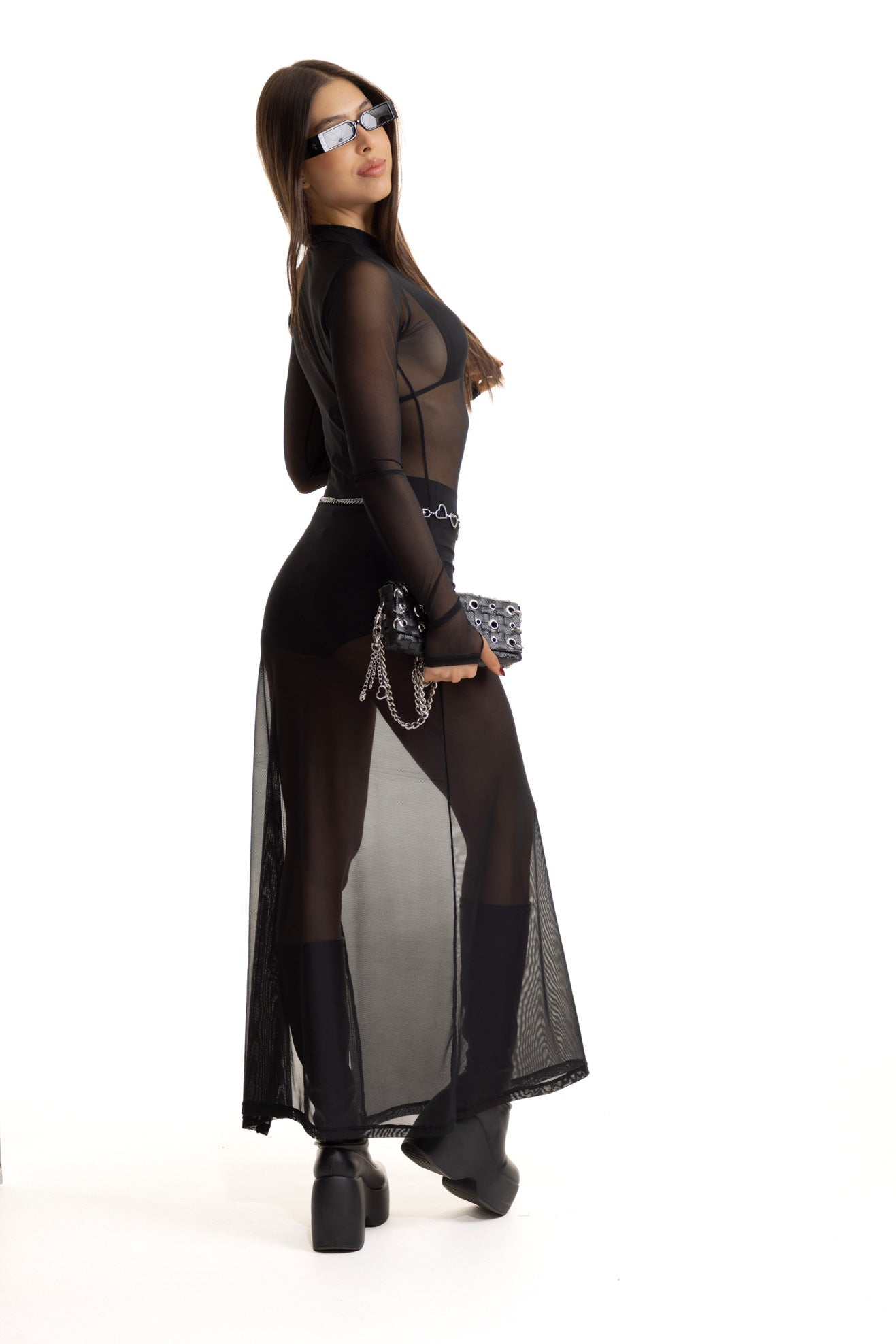 MESH BLACK DRESS