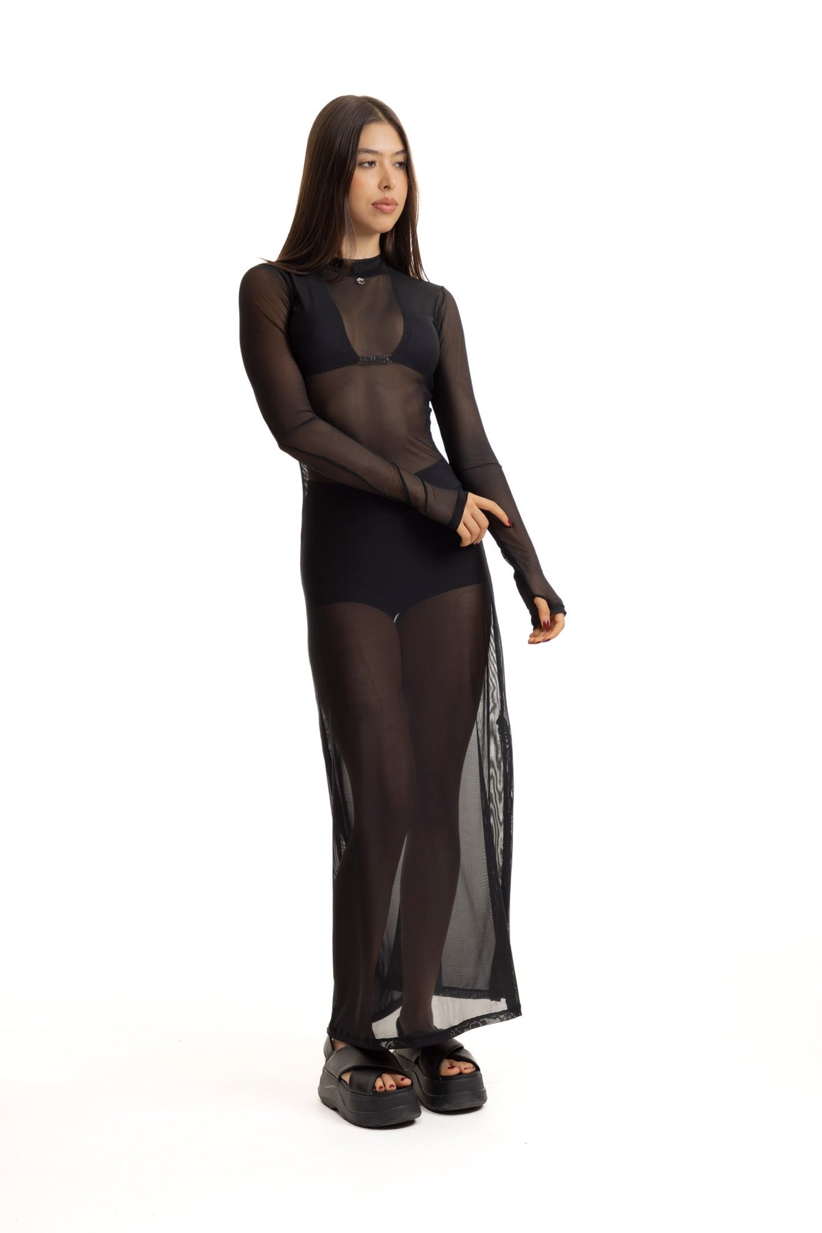 MESH BLACK DRESS