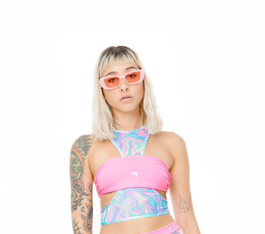 TOP HOLOGRAPHIC DOUBLE MESH